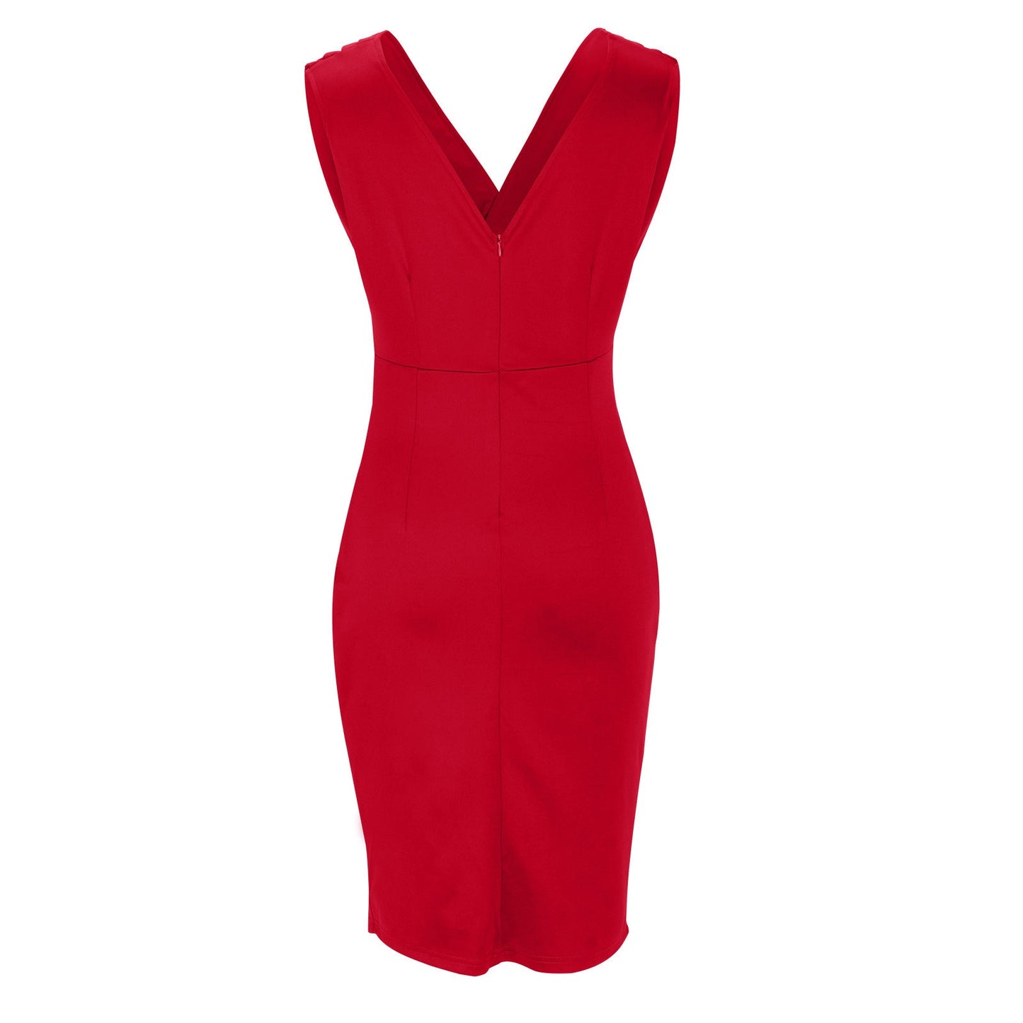 robe ajustée en tissu doux avec décolleté en V pour un confort élégant