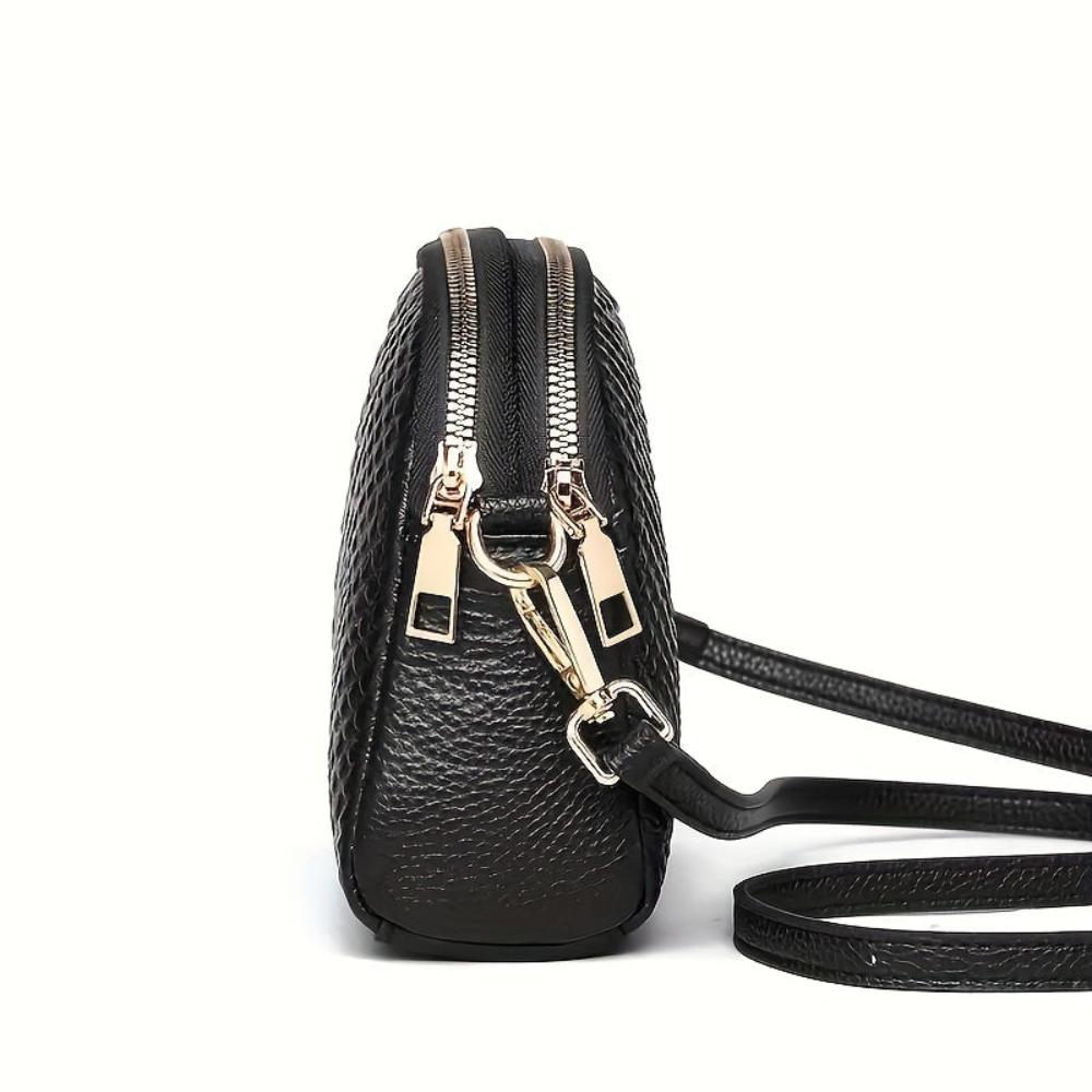 mini sac à bandoulière en simili cuir crocodile, élégant et confortable