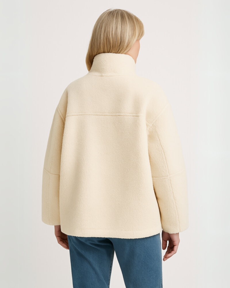teddy en laine douce, coupe confortable pour un automne élégant