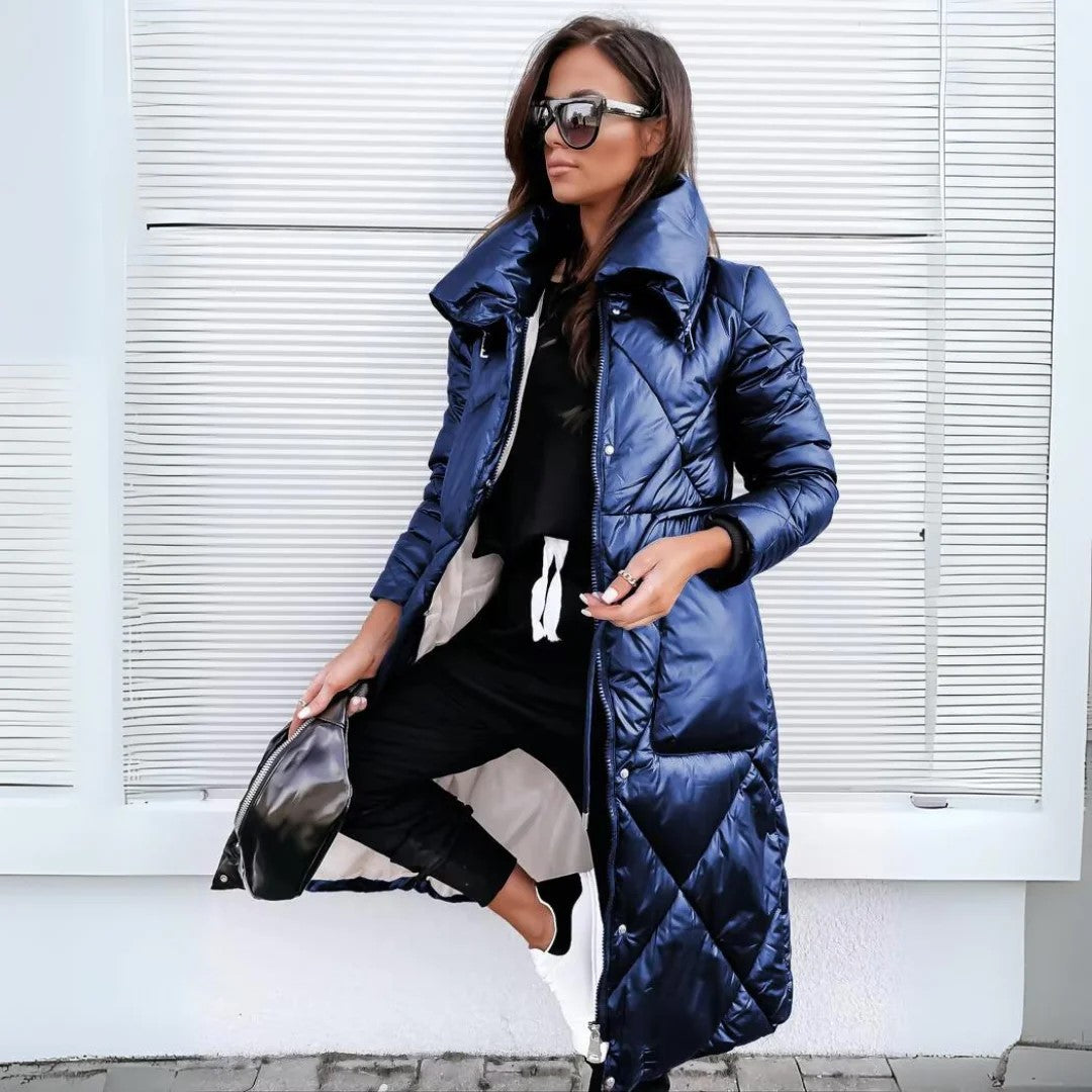 parka d'hiver longue en tissu doux et chaud pour un confort élégant