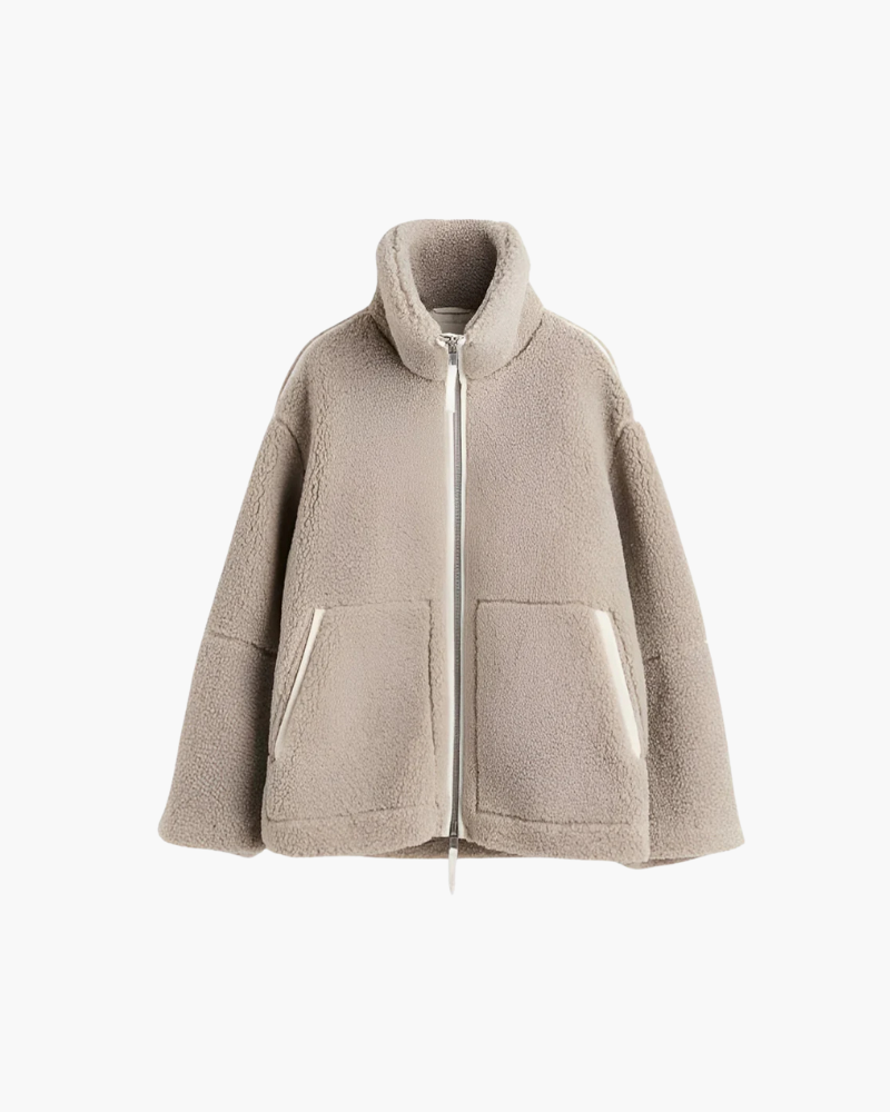 teddy en laine douce, coupe confortable pour un automne élégant