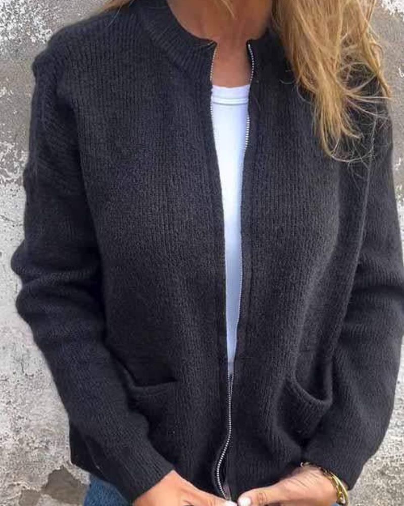 Cardigan d'automne en tissu doux, coupe confortable et élégante