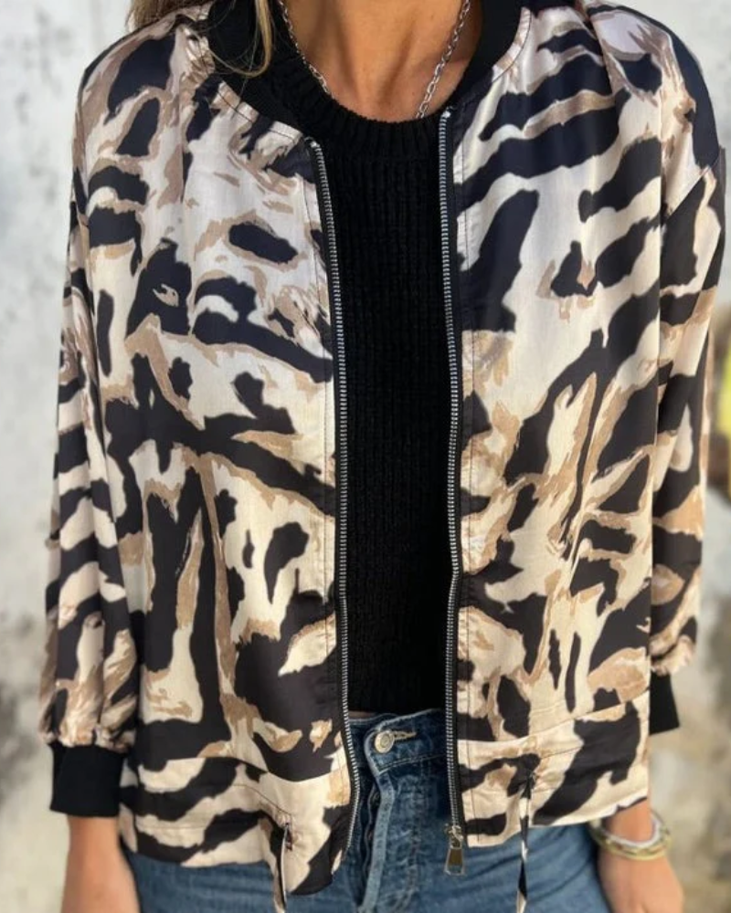 Veste bomber en tissu respirant pour un automne élégant et confortable