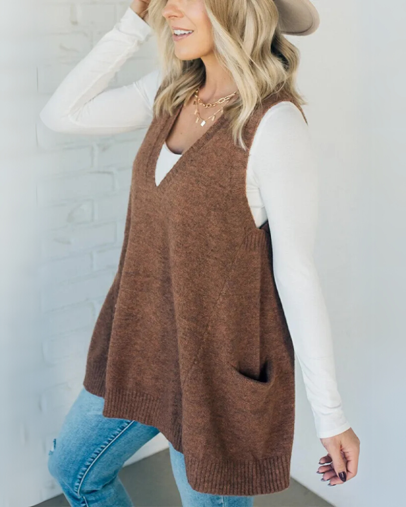Gilet sans manches en tissu doux, confortable pour l'automne-hiver