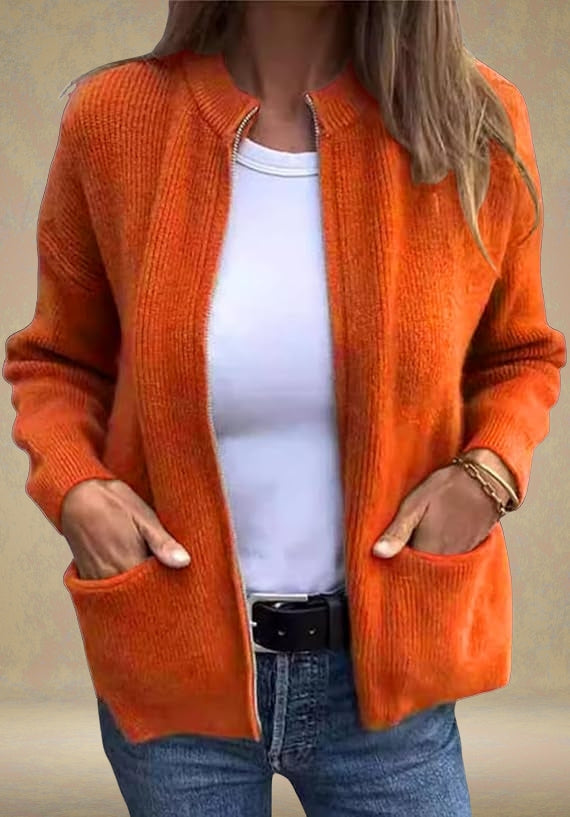 Cardigan d'automne en tissu doux, coupe confortable et élégante