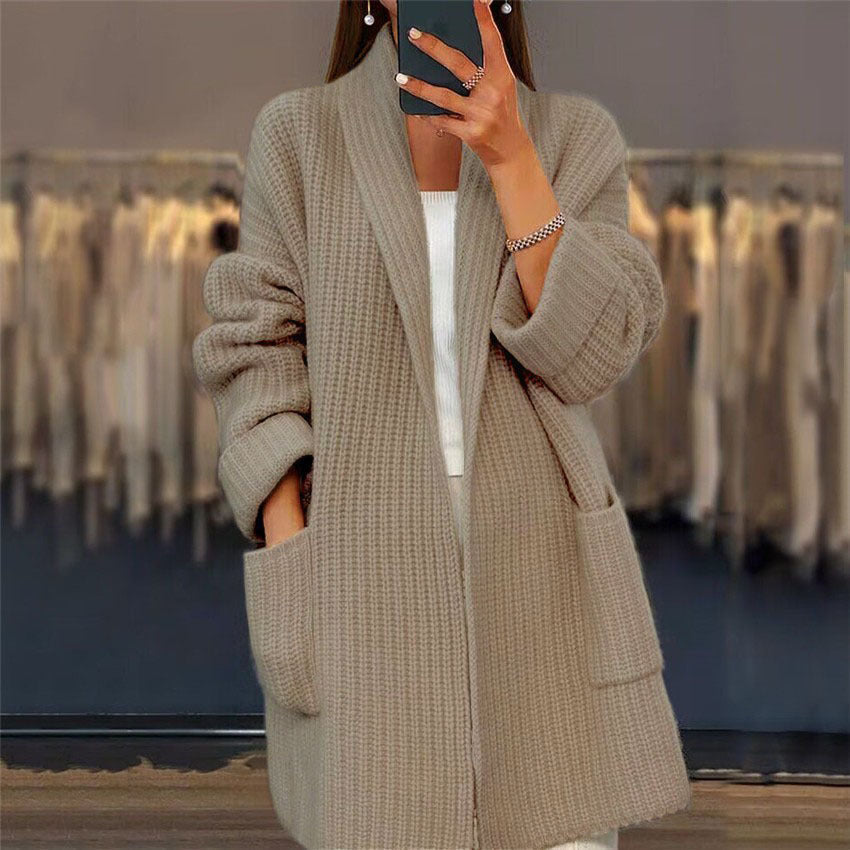 Pull en maille avec poches, confort optimal pour l'automne