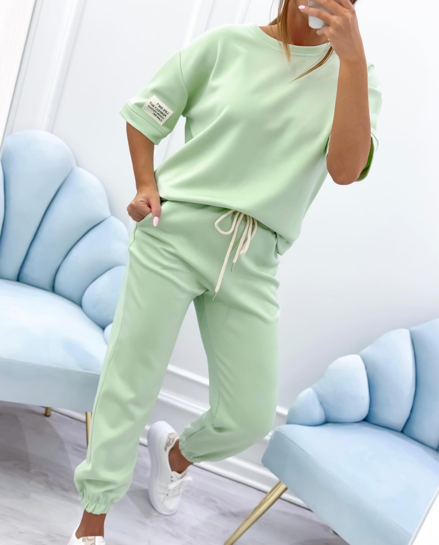 ensemble d'été en coton respirant, élégant et confortable à manches courtes