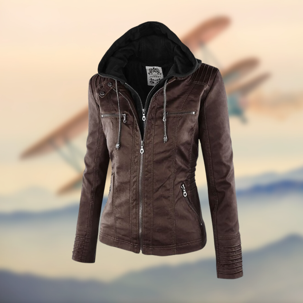 veste en cuir unique, élégante et confortable pour un style intemporel