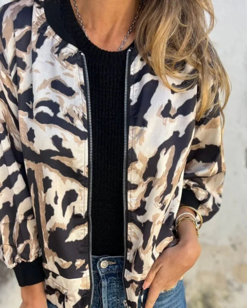 Veste bomber en tissu respirant pour un automne élégant et confortable