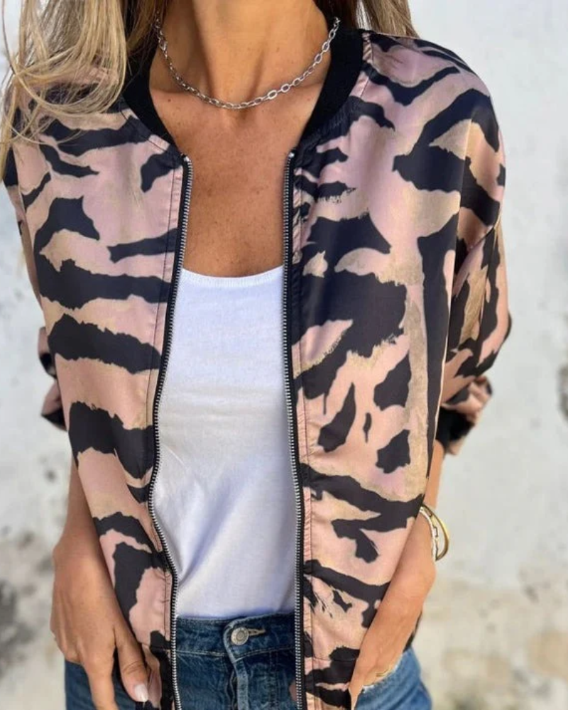 Veste bomber en tissu respirant pour un automne élégant et confortable