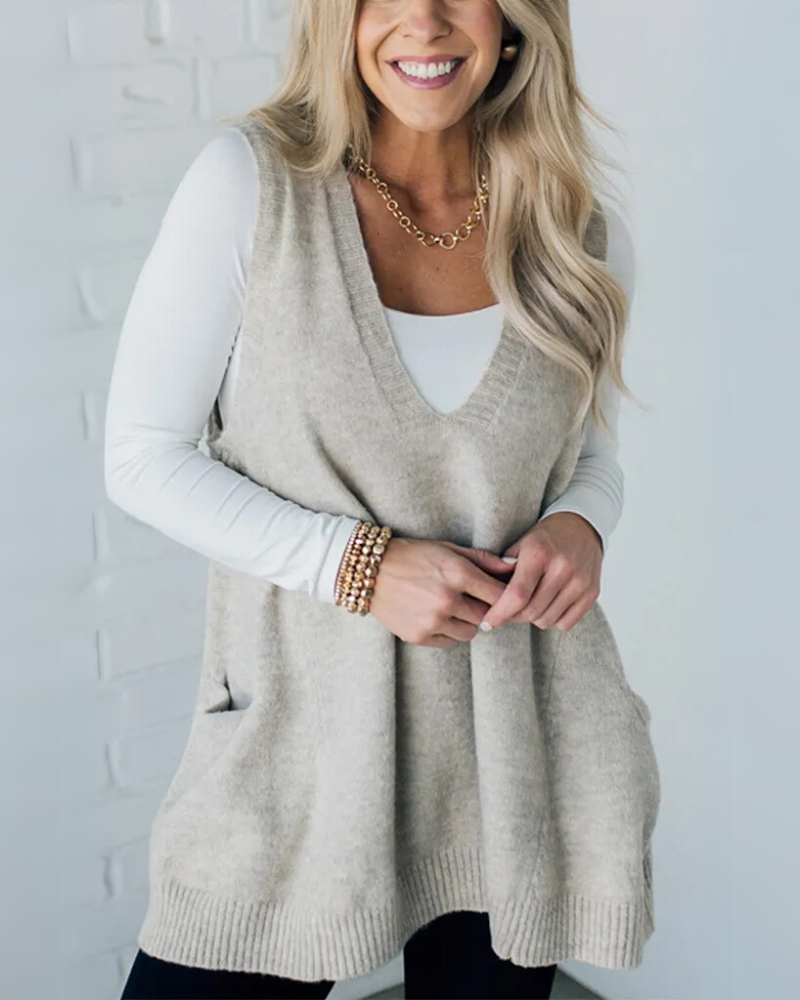 Gilet sans manches en tissu doux, confortable pour l'automne-hiver