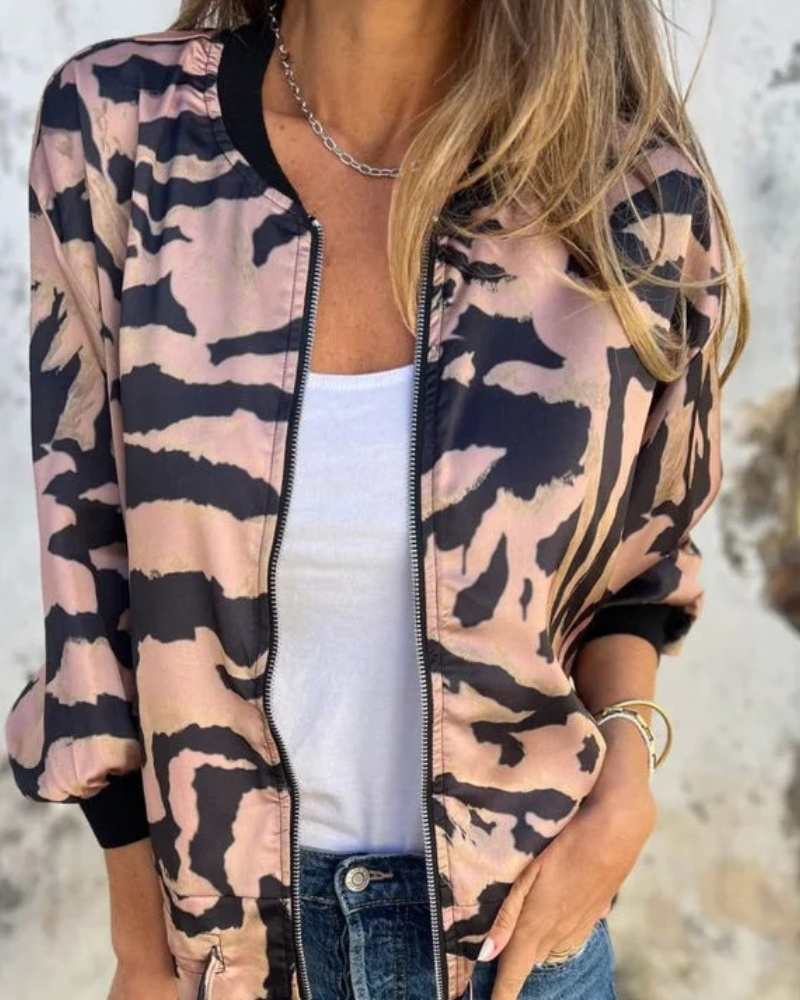 Veste bomber en tissu respirant pour un automne élégant et confortable