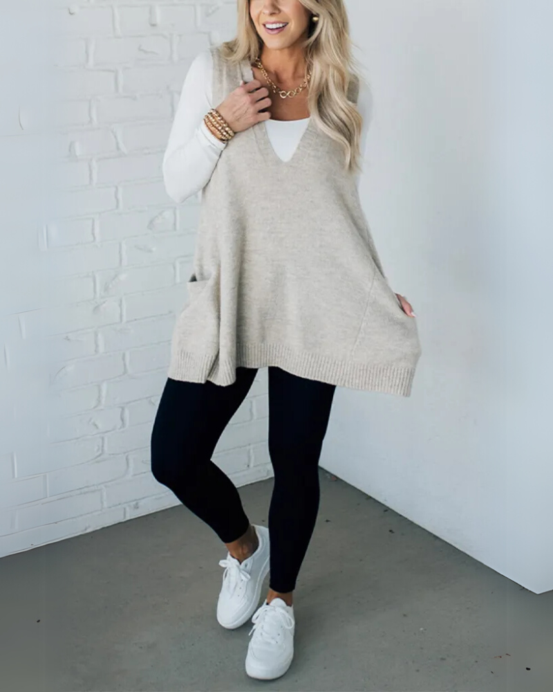 Gilet sans manches en tissu doux, confortable pour l'automne-hiver
