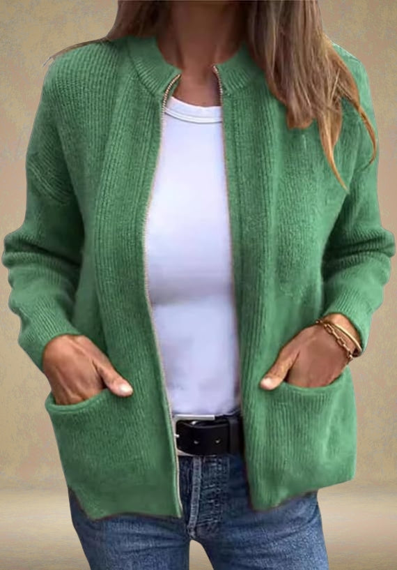 Cardigan d'automne en tissu doux, coupe confortable et élégante
