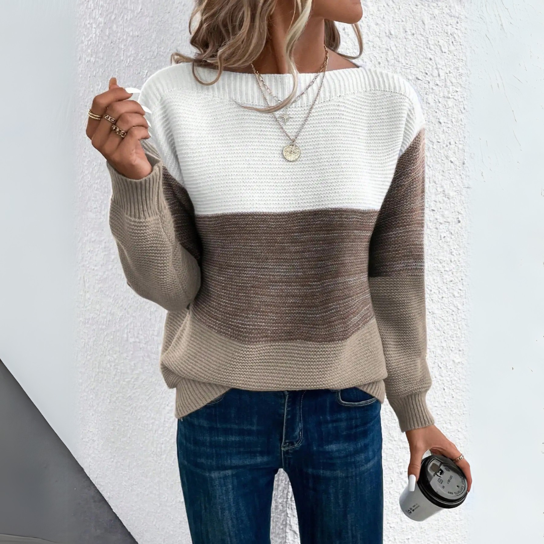 Pull en laine patchwork, élégant et confortable pour l'automne