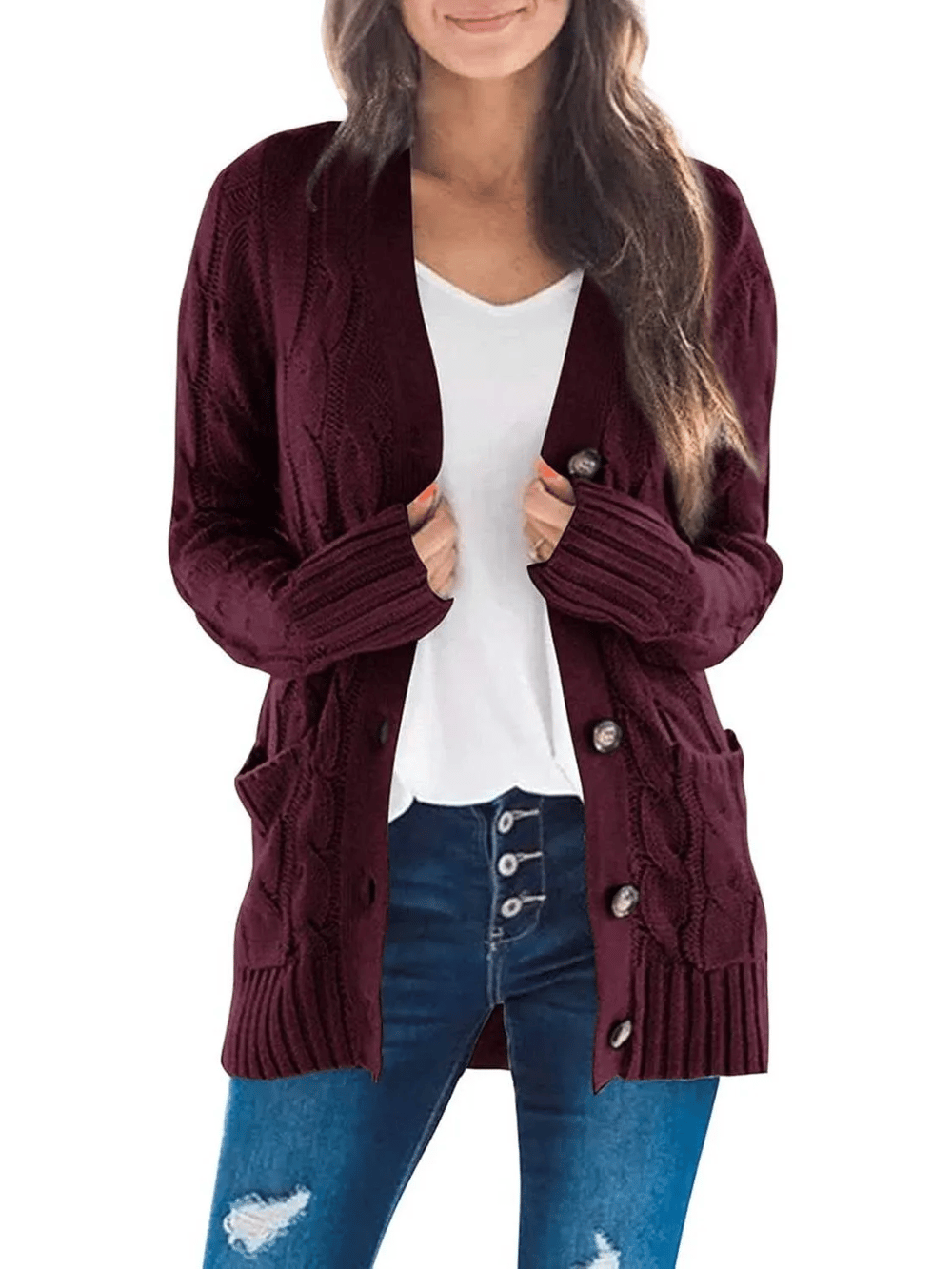 Cardigan douillet en tissu doux, confort idéal pour l'automne