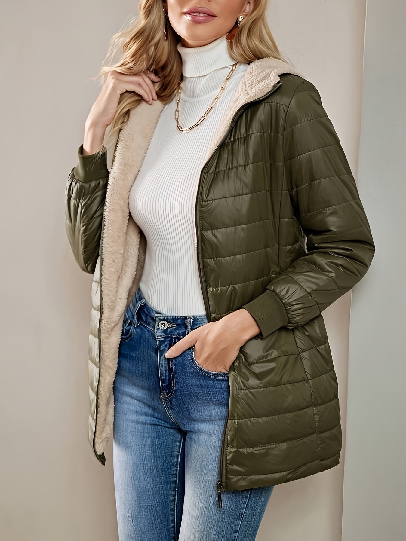 veste longue en tissu doux pour un style décontracté et élégant