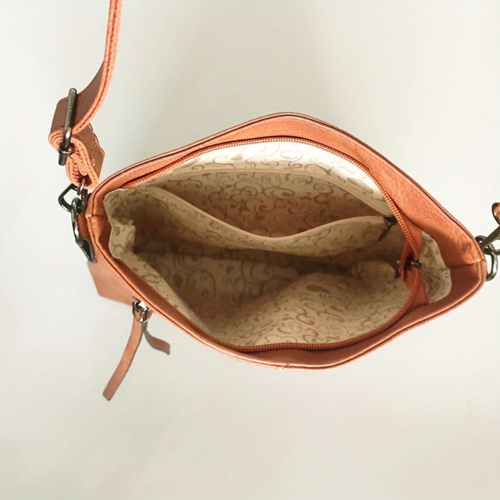 sac à bandoulière vintage en coton damier, élégant et confortable