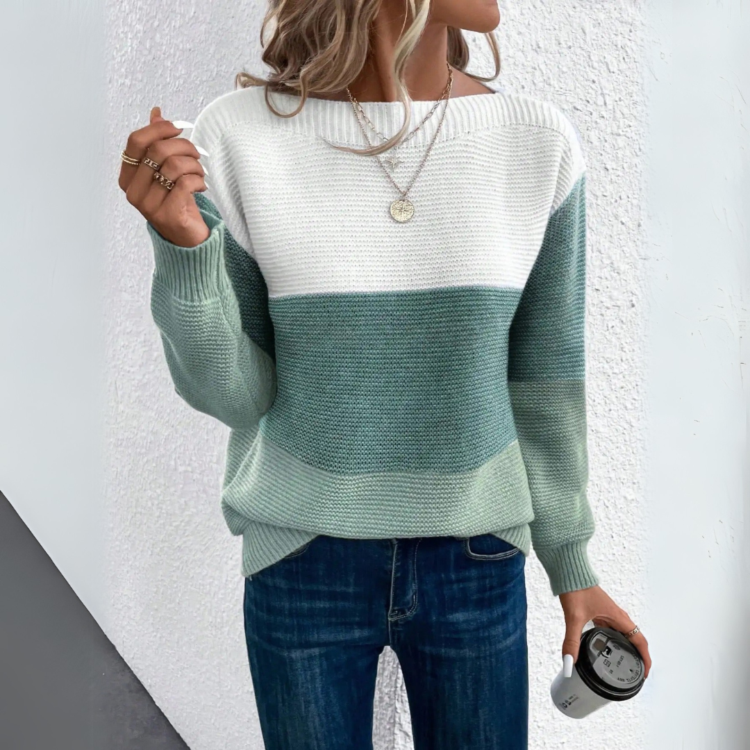 Pull en laine patchwork, élégant et confortable pour l'automne