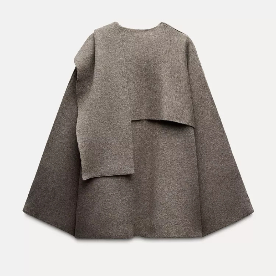 manteau cape en laine, élégant et confortable pour l'automne-hiver