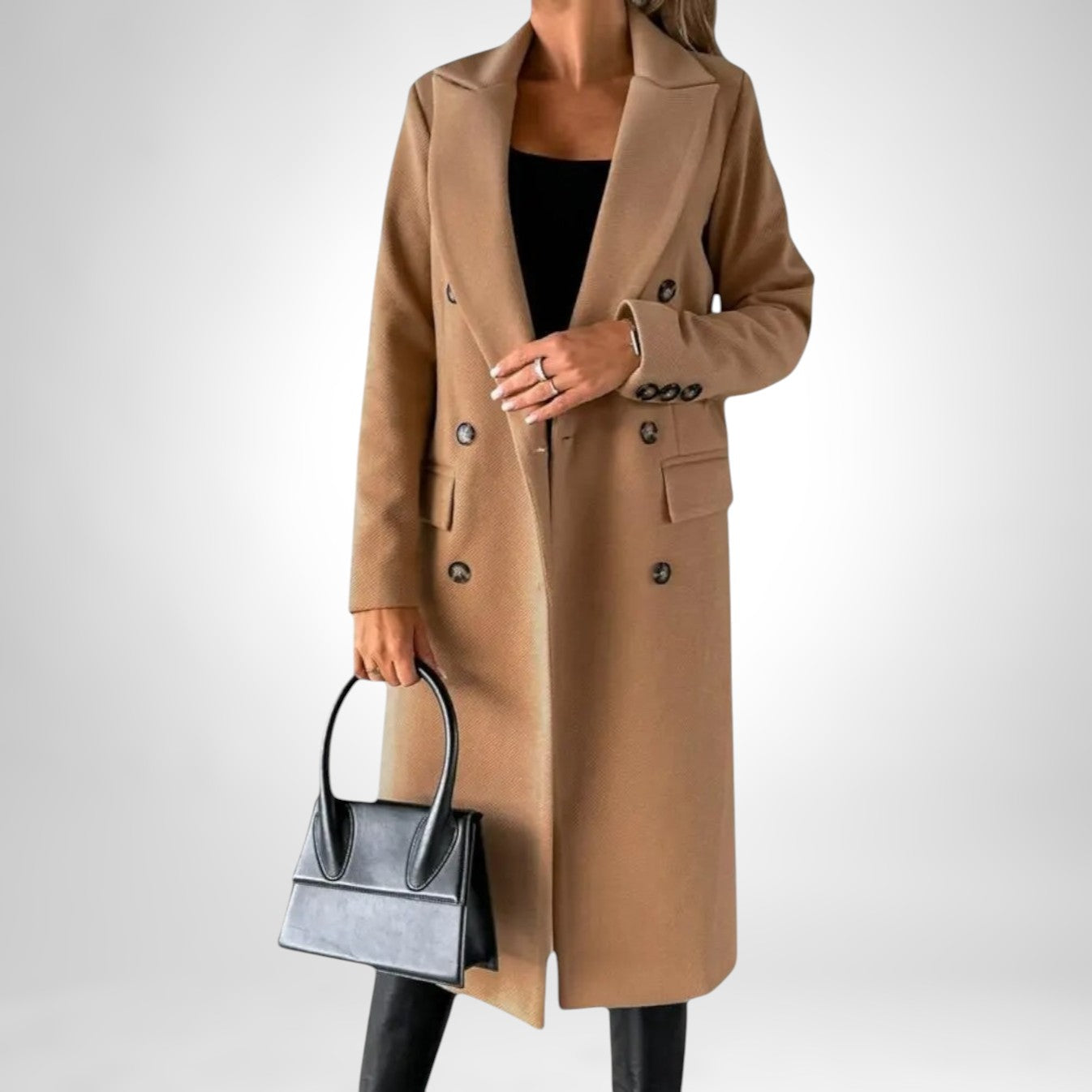 Manteau long en laine, élégant et confortable pour l'automne-hiver