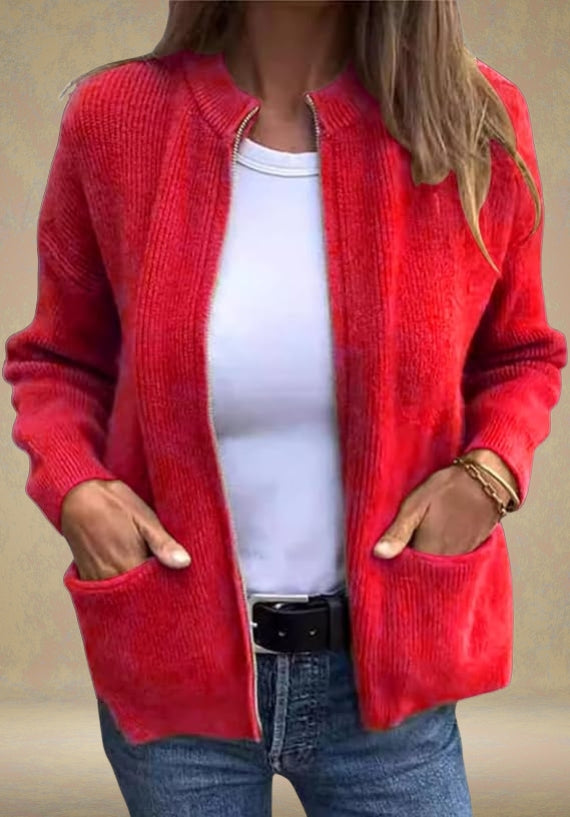 Cardigan d'automne en tissu doux, coupe confortable et élégante