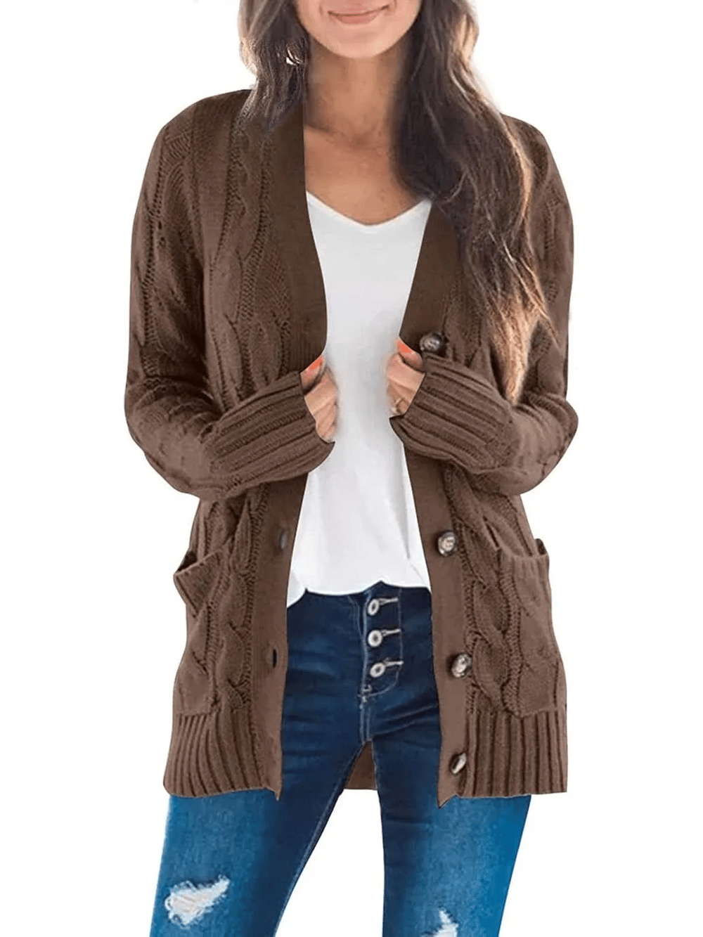 Cardigan douillet en tissu doux, confort idéal pour l'automne