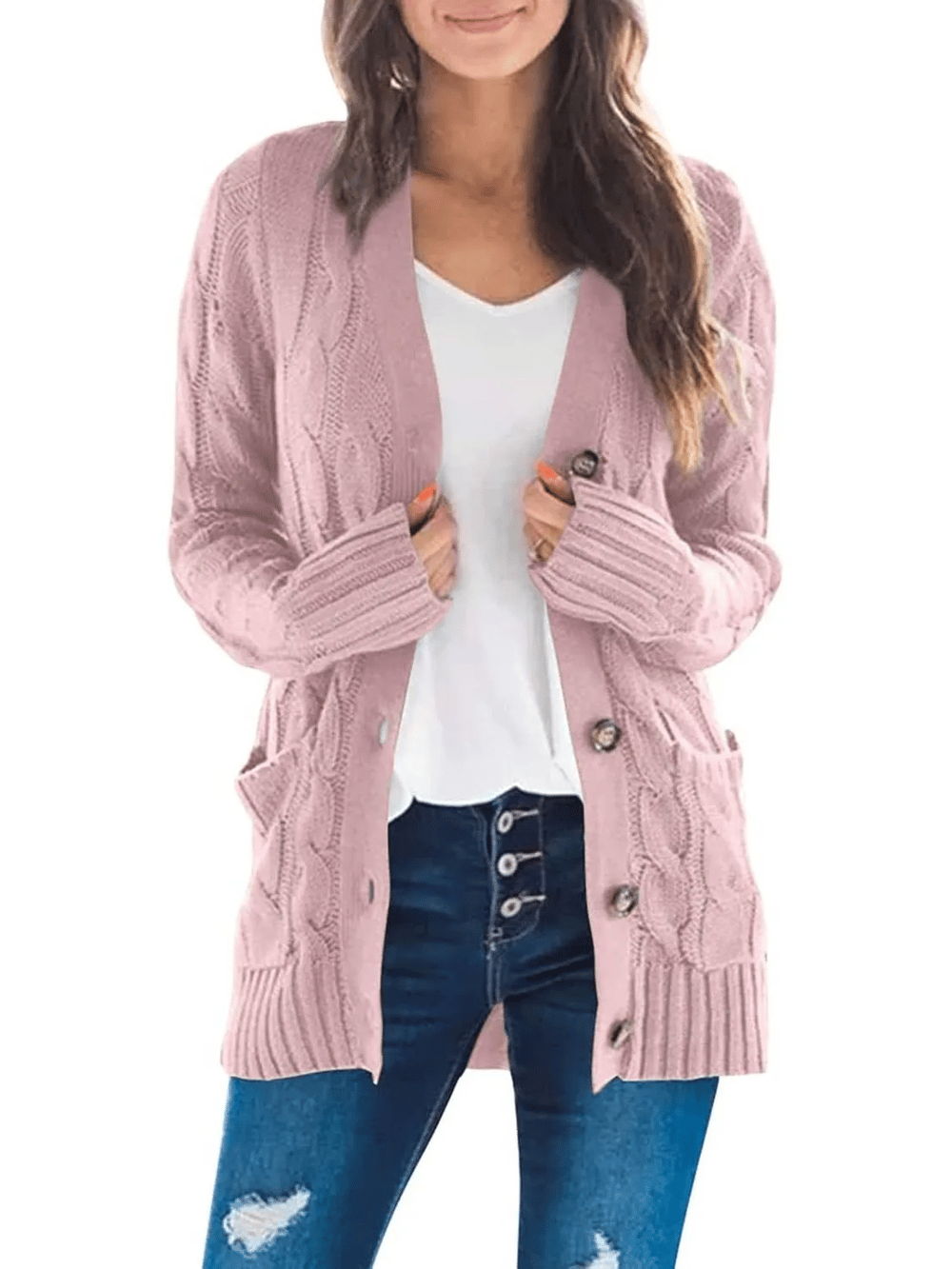 Cardigan douillet en tissu doux, confort idéal pour l'automne