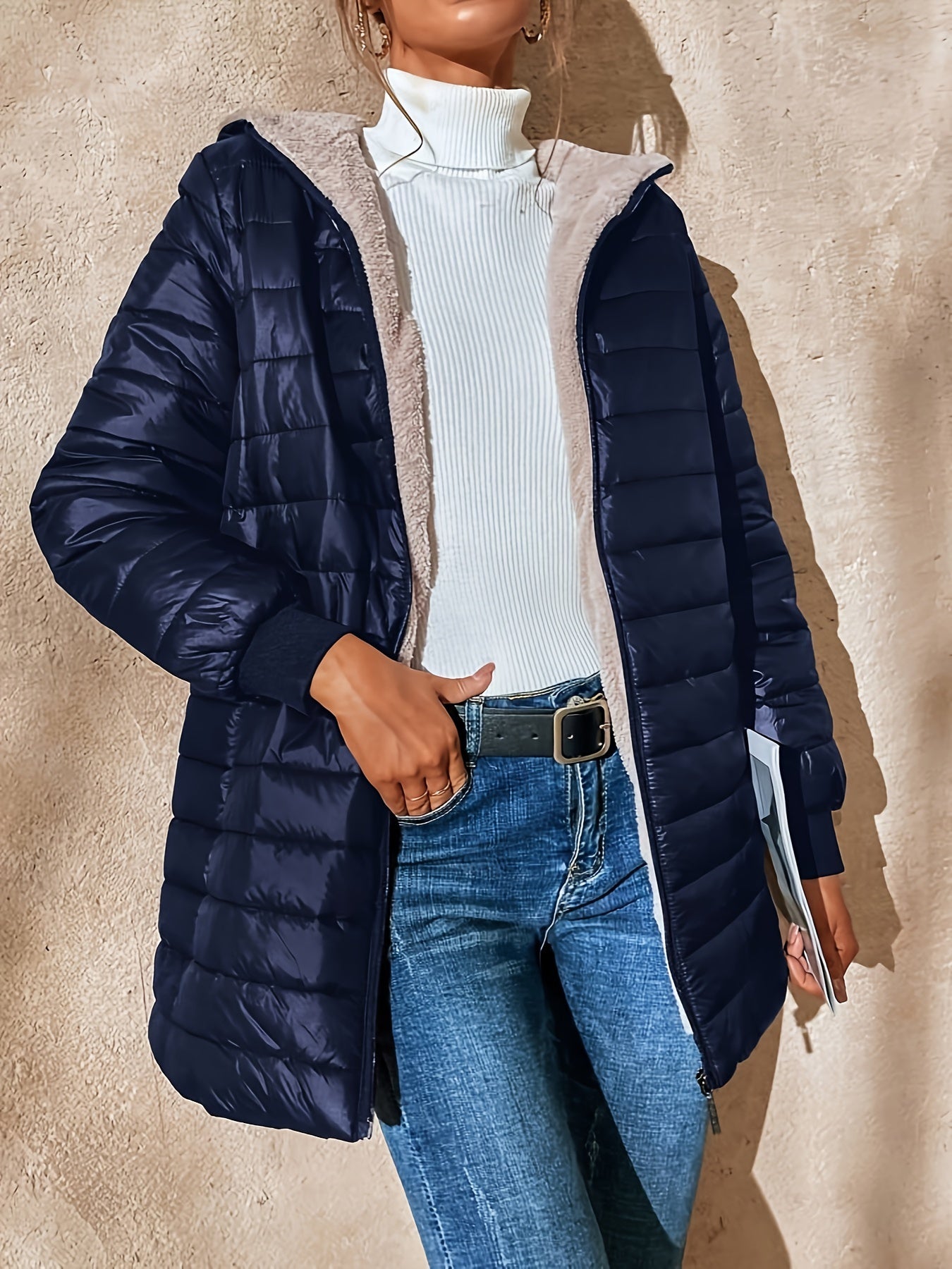veste longue en tissu doux pour un style décontracté et élégant