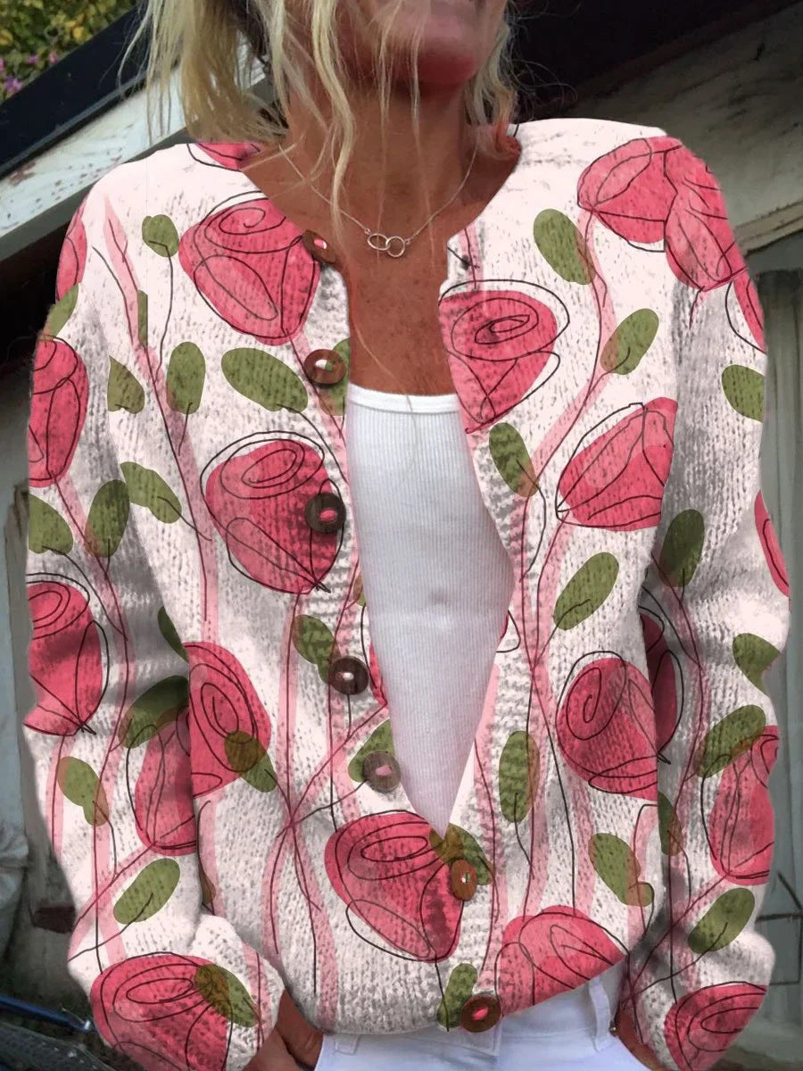 Pull tricoté confortable avec imprimé pour un automne élégant
