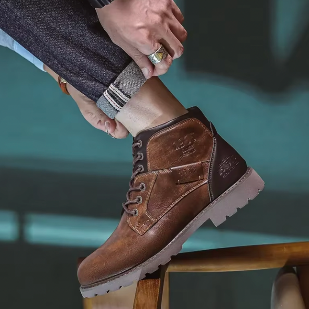 bottes en cuir vintage au style intemporel et confort optimal