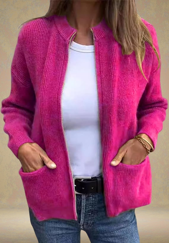 Cardigan d'automne en tissu doux, coupe confortable et élégante
