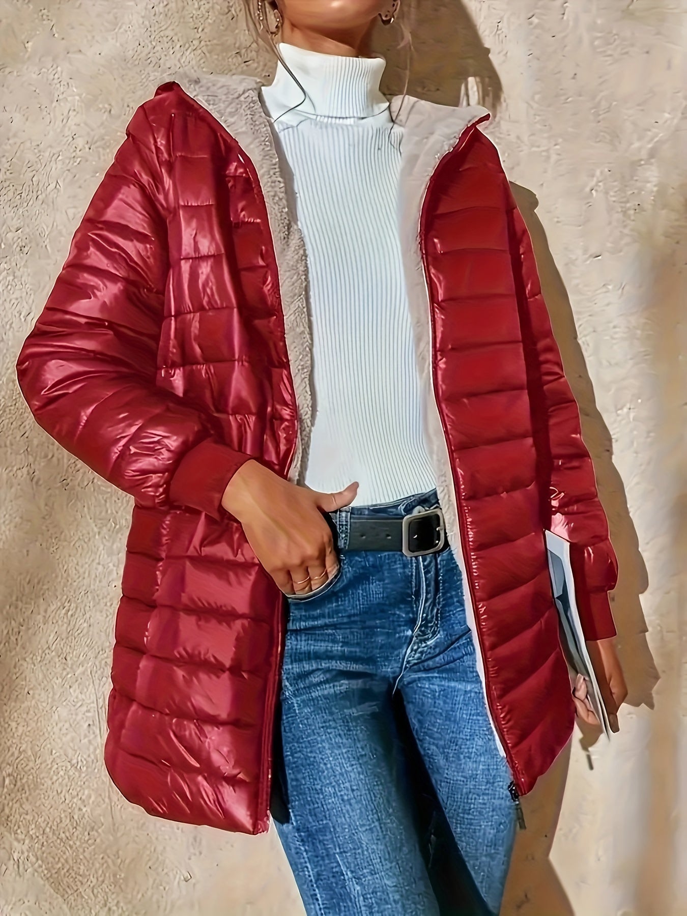 veste longue en tissu doux pour un style décontracté et élégant