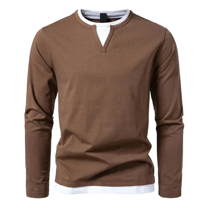 T-shirt manches longues en coton peigné, confort et élégance intemporelle
