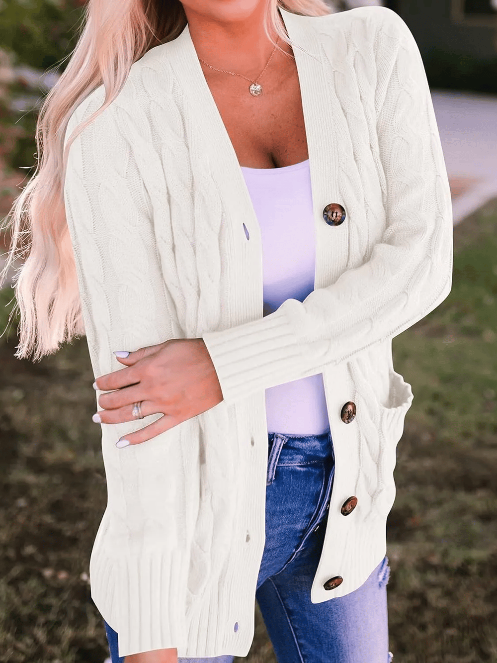 Cardigan douillet en tissu doux, confort idéal pour l'automne