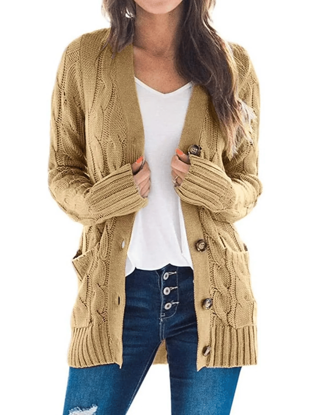 Cardigan douillet en tissu doux, confort idéal pour l'automne
