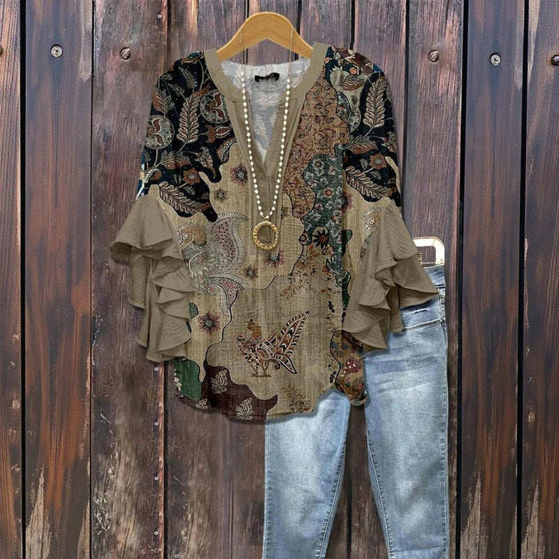 blouse en coton à motif, élégante et confortable toute l'année