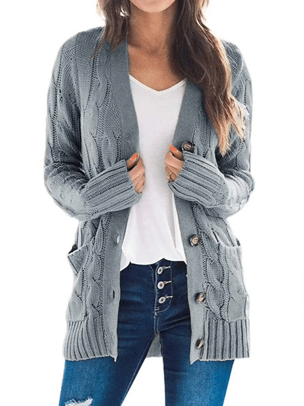 Cardigan douillet en tissu doux, confort idéal pour l'automne
