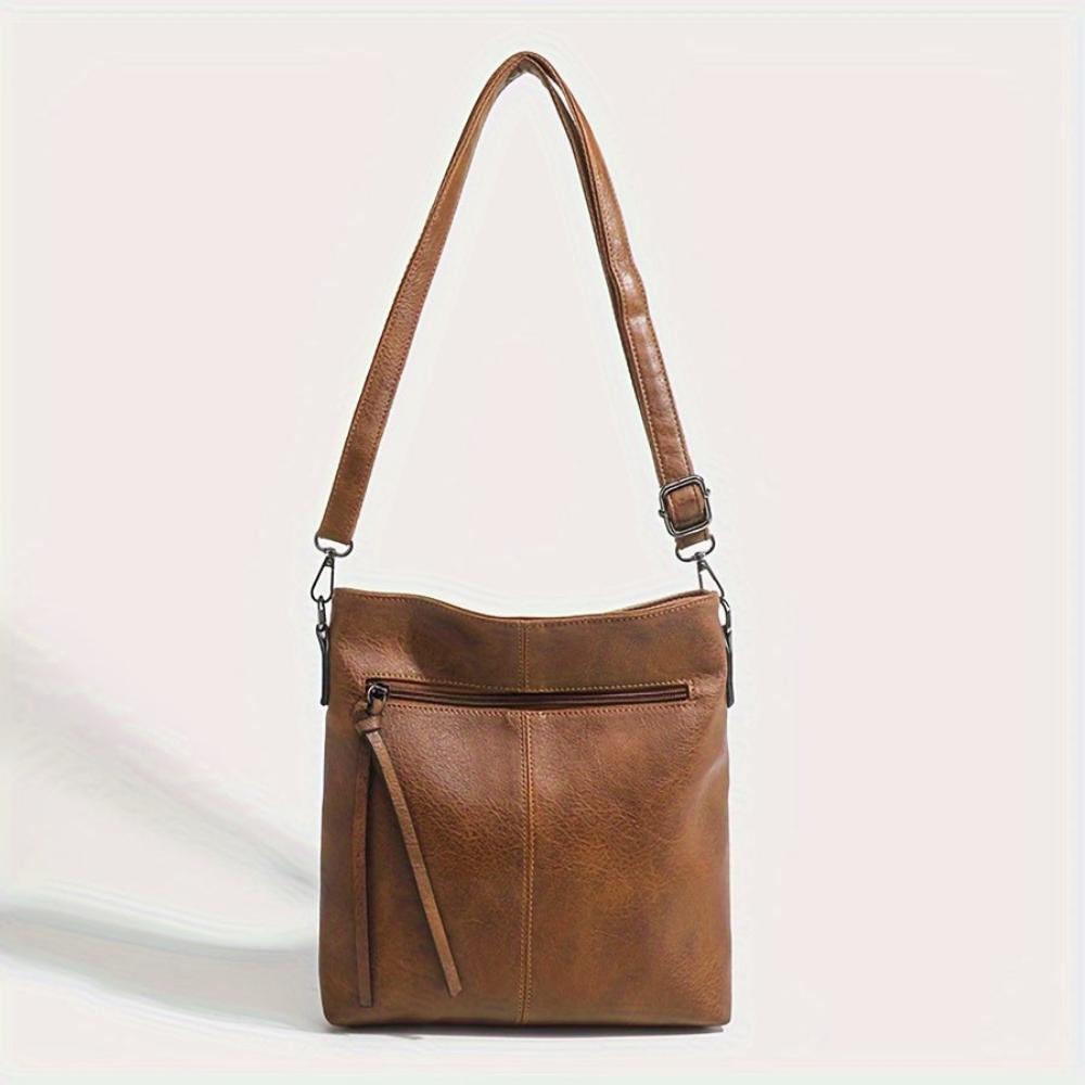 sac à bandoulière vintage en coton damier, élégant et confortable