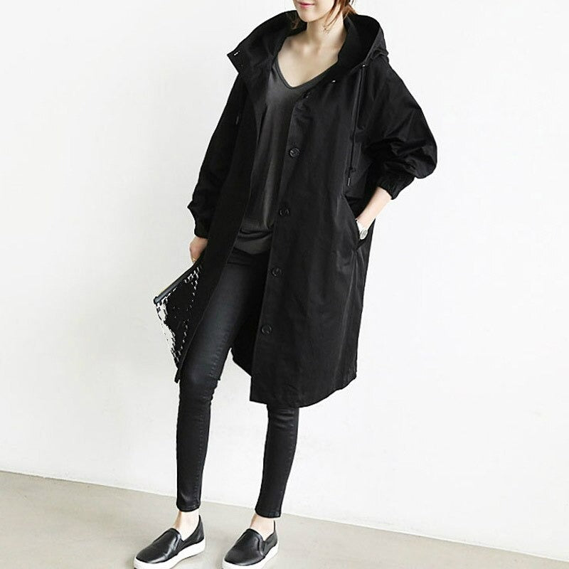 Trench coat élégant en laine, coupe intemporelle pour l'automne