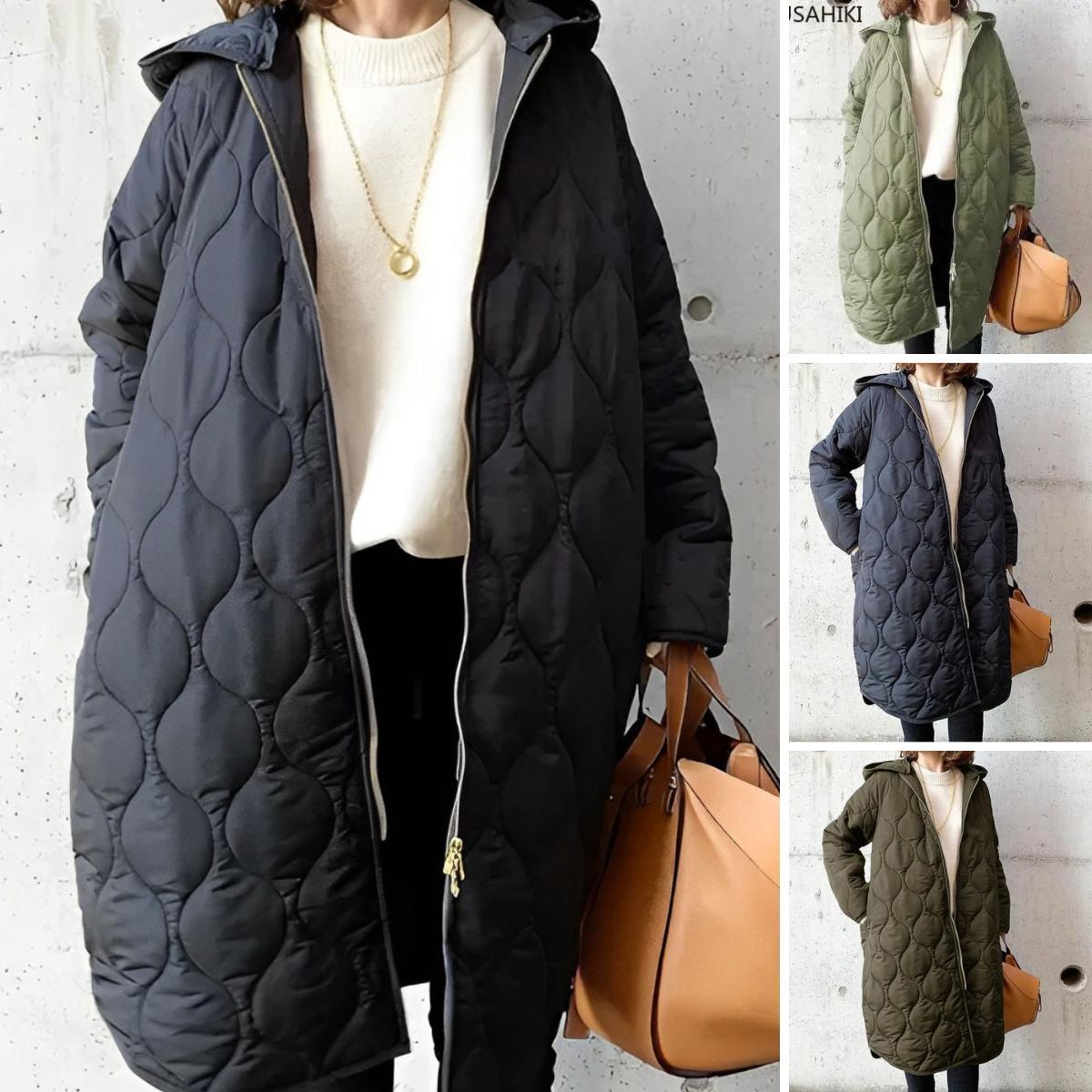 parka avec capuche en tissu léger et détails raffinés pour l'hiver