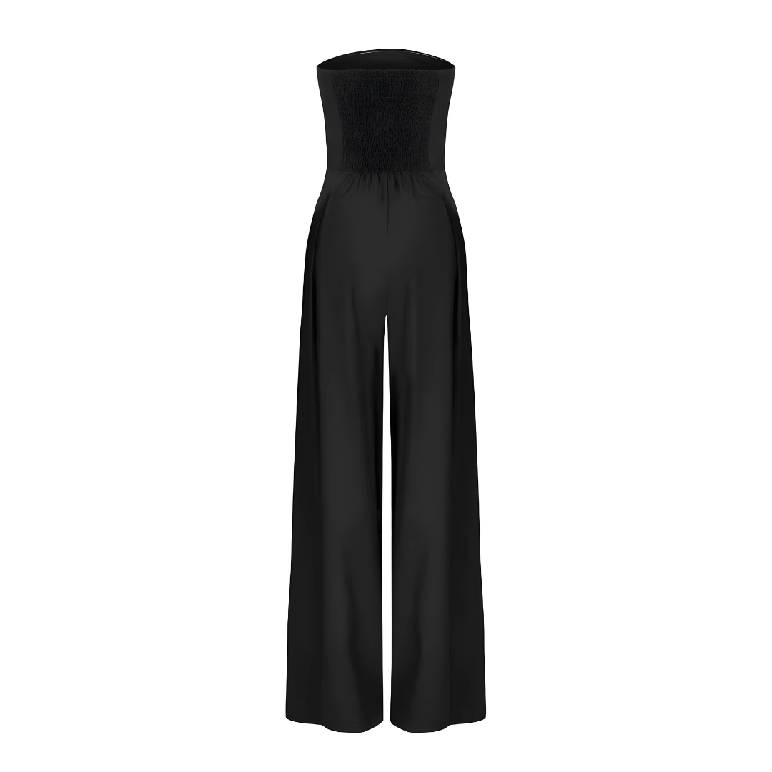 jumpsuit sans bretelles en tissu respirant pour un été élégant