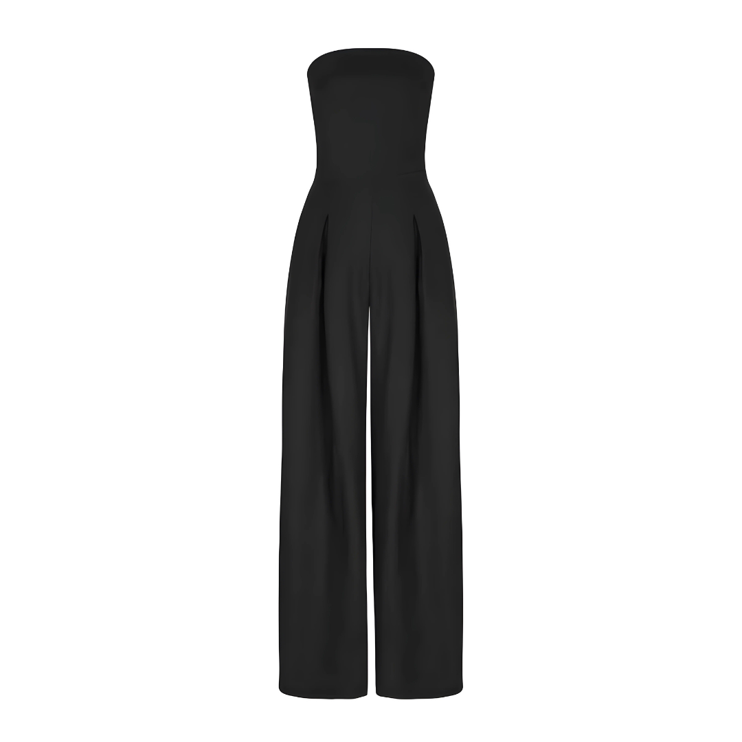 jumpsuit sans bretelles en tissu respirant pour un été élégant