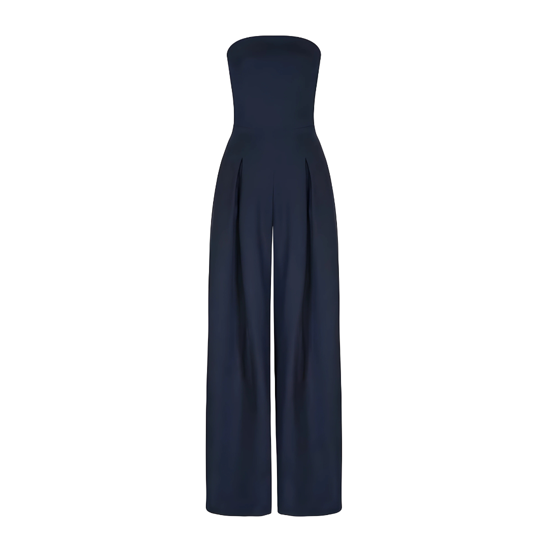 jumpsuit sans bretelles en tissu respirant pour un été élégant