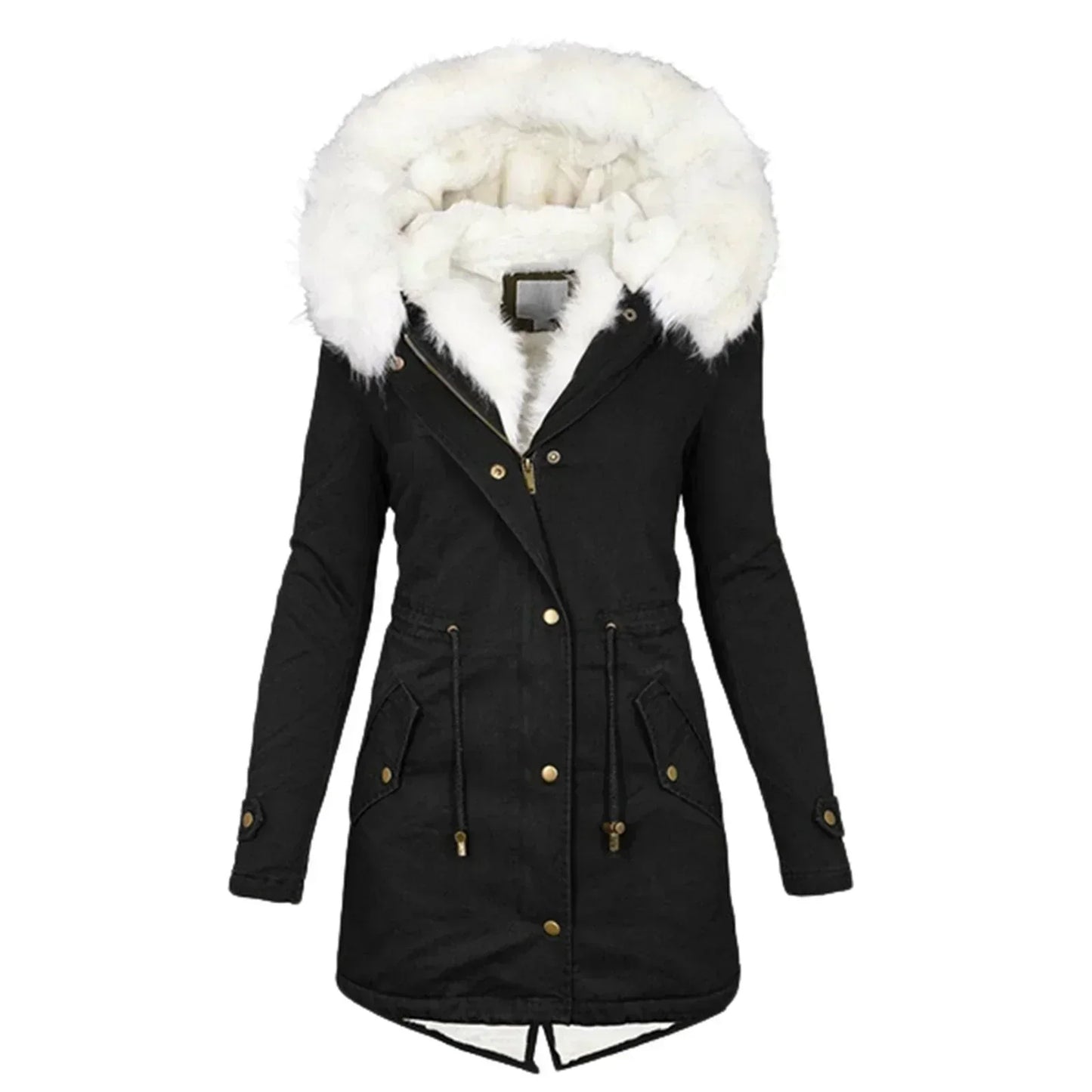 manteau d'hiver matelassé en fausse fourrure, confort et élégance