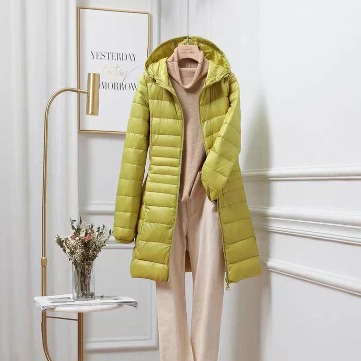 veste en duvet superlégère, élégante et confortable pour l'automne