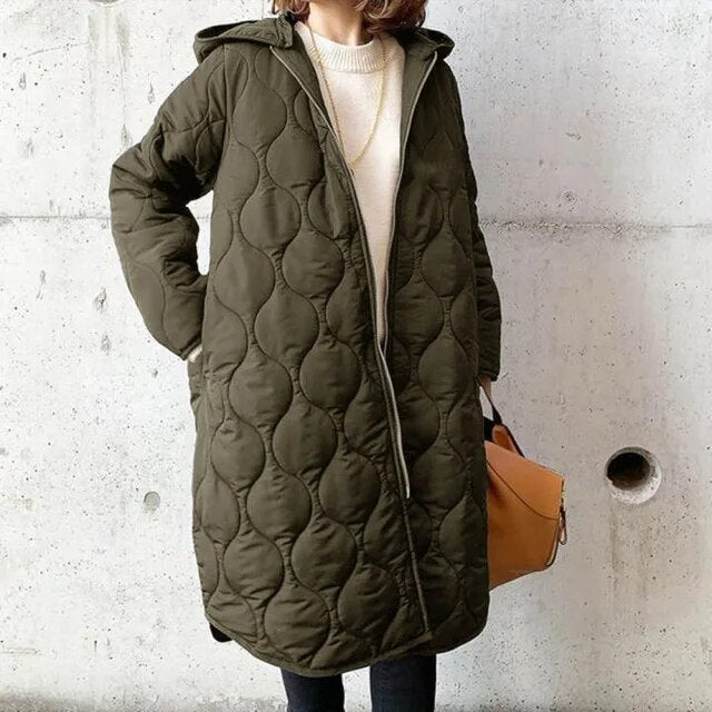 parka avec capuche en tissu léger et détails raffinés pour l'hiver
