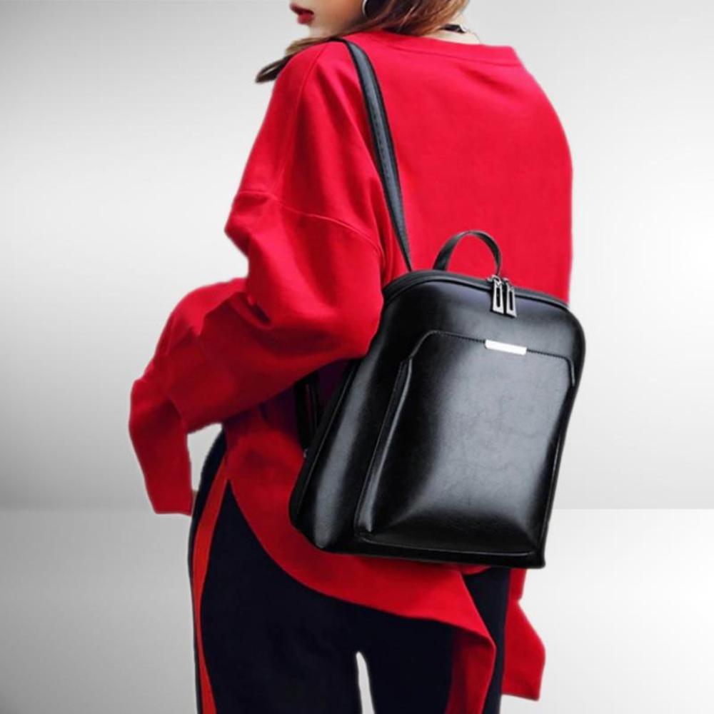 sac élégant en cuir de qualité avec fermetures éclair pratiques