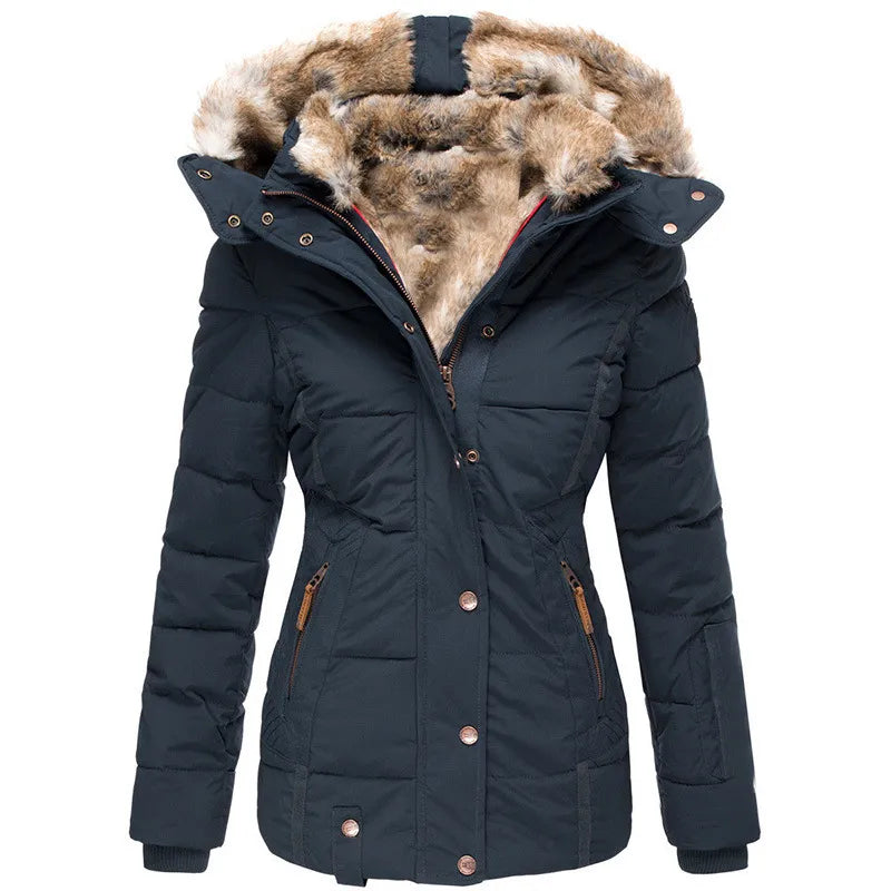 Manteau d'hiver chaud en tissu doux avec doublure élégante