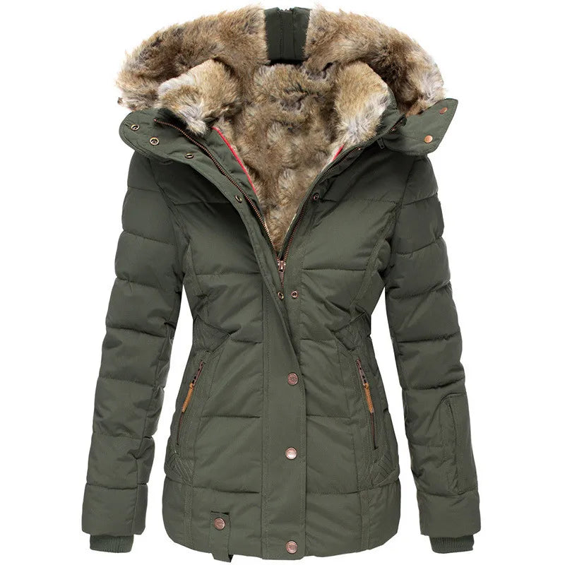 Manteau d'hiver chaud en tissu doux avec doublure élégante